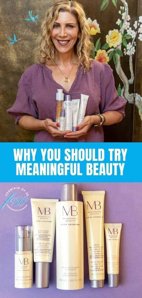 The Meaningful Beauty infomercial with Cindy Crawford is mesmerizing, but do the products really work? I have tried them, and here is my review. #beauty #skincare #antiaging #progaing Meaningful Beauty Reviews, Skincare Shop, Beauty Entrepreneur, Aging Beauty, Meaningful Beauty, Best Makeup Tips, Young Skin, Mesmerizing Beauty, Skin Care System