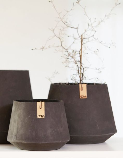 Eco-Friendly Gift Guide - For Interior Lovers Round Planters, Black Plant, Eco Friendly Interior, Black Planters, Japanese Interior Design, Handmade Plant, The Den, Scandinavian Living, Japanese Interior