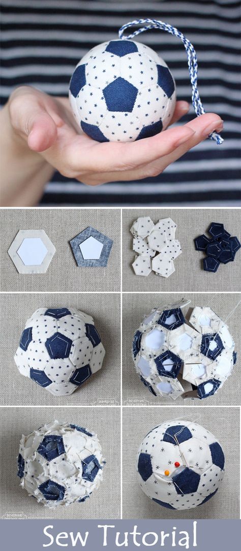 Patchwork Football Tutorial. How to sew for beginners. Sewing ideas. Step by step illustration tutorial.  #tutorial #sew #free #pattern #diy #ideas #sewing #stepbystep #howto  #sewing #football #patchwork Fabric Basket Tutorial, Sew Sweetness, Illustration Tutorial, Nancy Zieman, Beginner Sewing, Beginner Sewing Projects Easy, Leftover Fabric, Fabric Baskets, Sewing Projects For Beginners