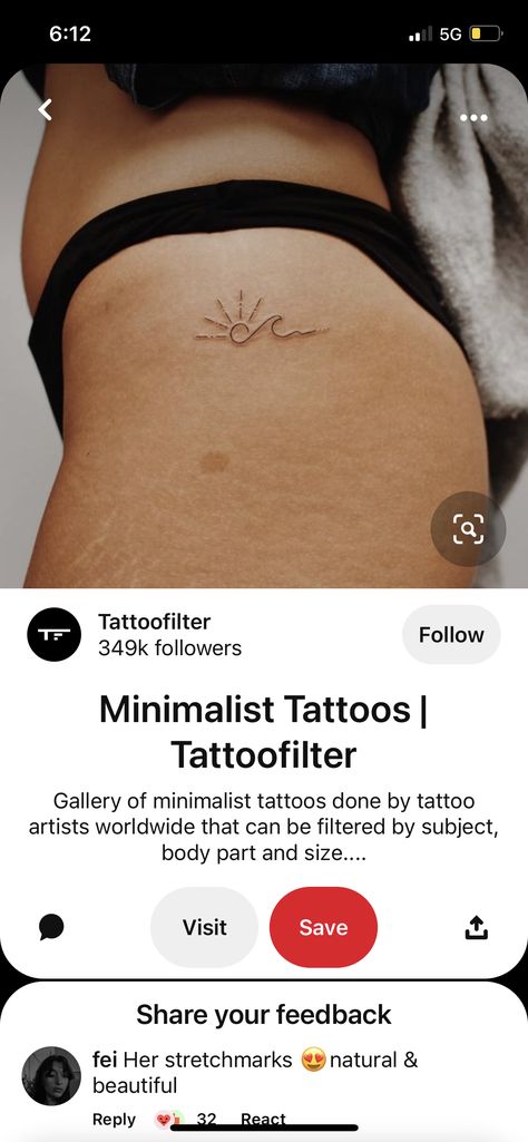 Secret Spots For Tattoos, Good Spots For Small Tattoos, Toonie Size Tattoos, Secret Tattoos For Women Hip, Secret Places For Tattoos For Women, Minimalist Thigh Tattoo Women, Best Spots For Tattoos For Women, But Cheek Tattoos For Women, Side Of Hip Tattoos Women