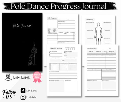 A5 pole dance journal to track pole progress Dance Journal Ideas, Pole Journal, Fitness Progress Tracker, Pole Conditioning, Dance Journal, Pole Dancing Quotes, Fitness Diary, Dance Books, Pole Dancers