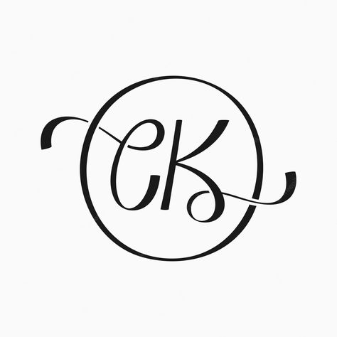 Premium Vector | Vector c and k initial letter type calligraphic logo design. handwriting ornate vector icon of c and k symbol. K Symbol, Calligraphic Logo, Design Handwriting, K Initial, K Logos, Types Of Lettering, Initial Letter, Initial Letters, Girly Art