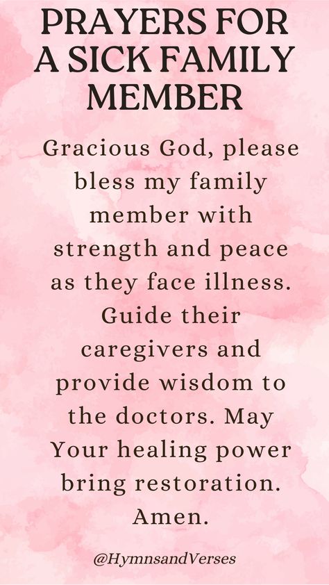 Prayer For Sick Family Member, Prayer For Strength, Prayer For Comfort, Prayers For Patience, Family Prayers, Pray For Strength, Prayer For My Family, Healing Bible Verses, Short Prayers