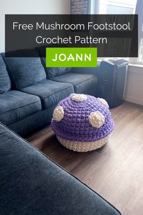 Crochet Ottoman Pattern Free, Free Crochet Patterns Pillow, Crochet Mushroom Free Pattern, Free Crochet Mushroom Pattern, Crochet Back Pillow, Easy Useful Crochet Projects, Crochet Bean Bag Chair Pattern Free, Crochet Pouf Pattern Free, Crochet Floor Pillow Free Pattern