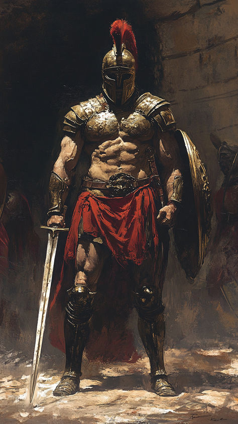 Male Physic, Dark Fiction, Warrior Drawing, Warrior Concept Art, Roman Warriors, Greek Warrior, Dragon Artwork Fantasy, Spartan Warrior, Roman Art