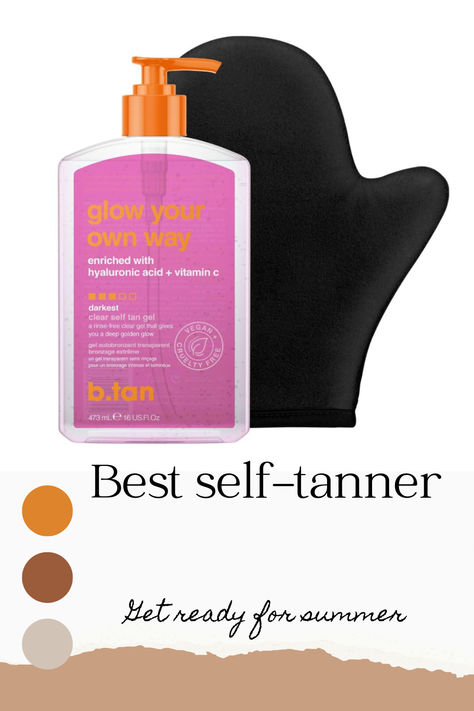 Amazon - Get sun-kissed skin effortlessly with b.tan's Best Clear Self Tanning Gel. The Glow Your Own Way Bundle includes a Quick Express Tanner Gel for both face and body, accompanied by a convenient applicator mitt. Enjoy a streak-free, transfer-proof tan with this 16 fl oz bottle, ensuring a radiant complexion without the hassle.#sponsored Tanning Gel, B Tan, Best Self Tanner, Tanning Cream, Self Tanning, Goals Inspiration, Self Tanner, Sun Kissed, Best Self