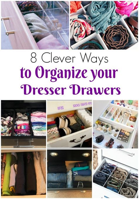 Some super functional ways for how to organize dresser drawers Bedroom Drawer Organization, Bedroom Dresser Organization, Dresser Top Organization Ideas, Dresser Top Organization, Organize Life, Closet Shelving, Dresser Drawer Organization, Clothes Drawer, Drawer Organization