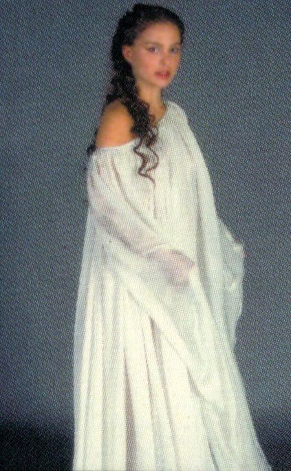 Senator Padme Amidala in nightgown on Coruscant Star Wars Inspired Dress, Starcruiser Outfits, Princess Padme, Lotr Fanfic, Queen Padme, Padme Amidala Costume, Assassin Bug, Star Wars Padme Amidala, Padmé Amidala