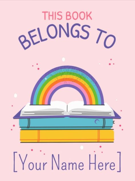 Cute, whimsical custom "This Book Belongs To" design featuring colorful clipart of a rainbow on a stack of books. The name can easily be personalized with your own! The perfect back-to-school gift or accessory for book lovers. A Stack Of Books, Name Sticker, Name Stickers, Back To School Gifts, Stack Of Books, Book Plates, A Rainbow, Book Lovers, Back To School