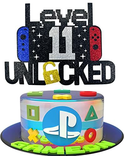 Video Game Cake Topper, Fun Table Centerpieces, Video Game Cake, Game Cake, 9th Birthday Cake, Video Game Cakes, 7th Birthday Cakes, 8th Birthday Cake, Happy 11th Birthday