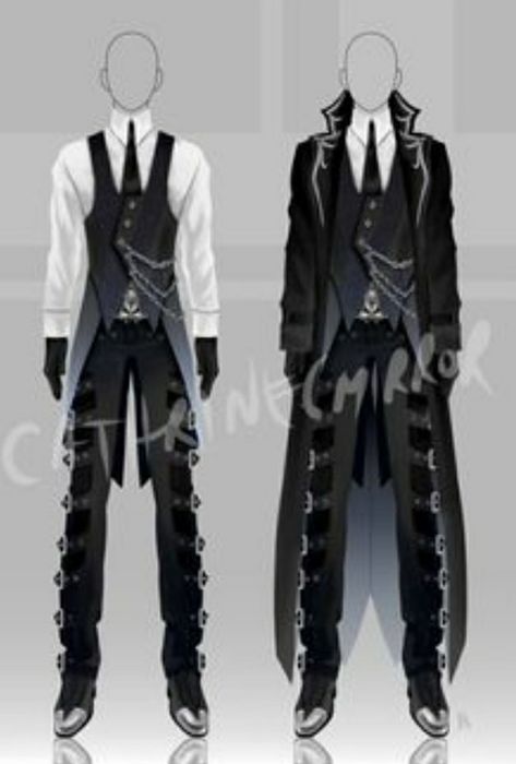 Butler Clothes Reference, Gunslinger Outfit Men, Anime Butler Outfit, Butler Outfit Men, Oc Clothes Outfit Ideas Male, Vampire Outfit Male, Vampire Custome, Fantasy Clothing Art Male, Vampire Outfit Men