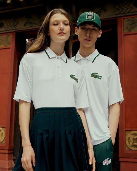 The @lacoste x @clot collaboration celebrates creativity, bringing together the codes of both brands in a unisex collection for a versatile wardrobe. On one side, tennis and golf heritage; on the other, martial arts tradition. . . #ntcsdo #fashion #fashiongram #runway #models #malemodels #femalemodels #menswear #collab #womenswear #fashiondaily #viral #hautecouture #Couture #photography #fashioncontent #lacoste #clot #👗 Footwear Photoshoot, Lacoste Outfit, Couture Photography, Polo Fashion, Brand Personality, Campaign Fashion, Retro Images, Brand Collaboration, Versatile Wardrobe