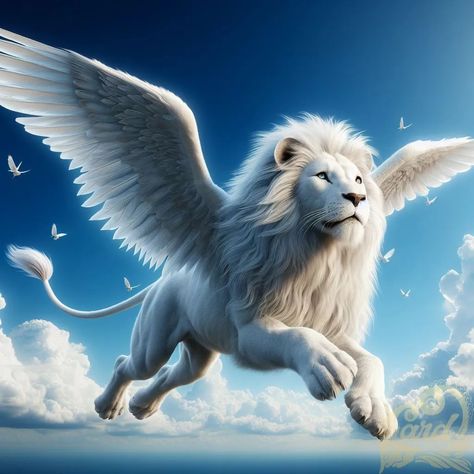 White Lion With Wings, Lion With Wings, Winged Lion, Lion King Art, Drawing Animals, Lion Images, Big Cats Art, White Lion, King Art