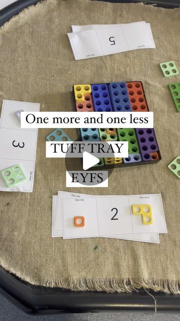 Learning and play activities, classroom & mummy life ✏️ on Instagram: "One more/ one less tuff tray for enhanced provision ✨ A tricky concept to gras but ours have nailed it using lots of different concepts to support them. I made the sheets, printed and laminated and put them on our @cosydirect tuff tray with some numicon. A lovely way to consolidate learning. I also added some counting bears for the children that needed a little extra support. Be sure to SAVE this one and follow me, @the_mum_teacher for more #allaboutearlyyears #allabouteyfs #eyfsteachersofinstagram #teachersofinstagram #instragramreels #ks1alldaylong #earlyyearsplayshare #tufftrayideas #mathsplay #mathstraytoday #tufftrayprovision #provisioneyfs #continuousprovision #enhancedprovision #whiterosemaths #mathsideas More And Less Eyfs Activities, Sensory Activities Ks1, More And Fewer Activities Eyfs, One Less One More Activities, One More One Less Kindergarten, Circles And Triangles Eyfs Activities, Early Years Maths Activities, Numicon Tuff Tray Ideas, 1 More 1 Less Activities Eyfs