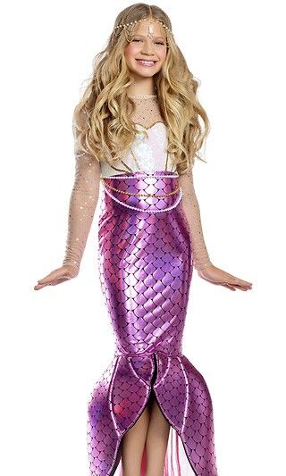 Mermaid Costume Kids, Girls Mermaid Costume, Mermaid Wig, Mermaid Costumes, Fairy Tale Costumes, Festival Costume, Black Halloween Dress, Beauty Ad, Halloween Fancy Dress