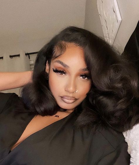 Body Wave Bob Wig Black Women, Roller Set Hairstyles, Wave Short Bob, Diy Hair Wig, Girly Tingz, Human Hair Lace Front Wigs, Girls Natural Hairstyles, Woman Hair, Hair Lace Front Wigs