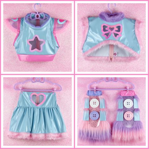 Y2k Space Outfit, Uchuu Kei Aesthetic, Uchuu Kei Fashion, Pink Cyberpunk Outfit, Cyberpop Fashion, Cyberpop Aesthetic, Aliencore Outfit, Alien Outfit Ideas, Pink And Blue Outfit