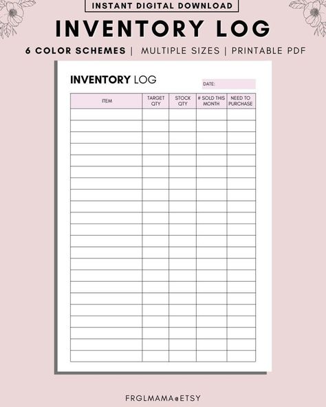 Inventory Management Form, Inventory sheet, Small business organizer, Inventory List, Product Inventory Tracker Template, A4 A5 LETTER PDF 2024masterplanner #routineplanner #printable📓. Small Business Inventory Tracker, Concession Stand Inventory Sheets, Inventory Management Templates, Direct Sales Planner, Inventory Sheet, Inventory Printable, Inventory Tracker, Bill Tracker Printable, Product Inventory