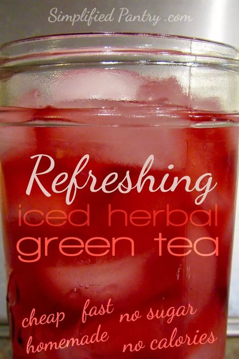 Refreshing Iced Herbal Green Tea - no sugar! - Easy Recipe - Simply Convivial Iced Green Tea Recipe, Gallbladder Removal, Green Tea Drinks, Detox Tea Recipe, Sugar Free Drinks, Tea Drink Recipes, Green Tea Recipes, Homemade Detox, Iced Green Tea