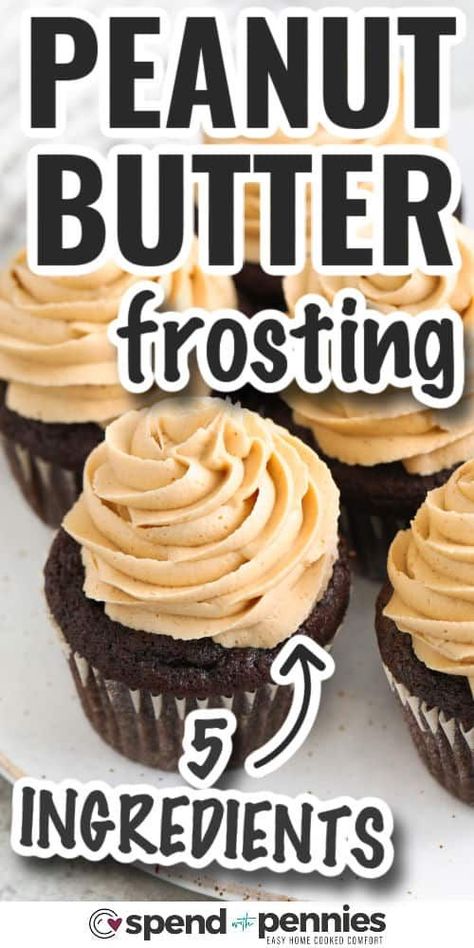 Add a little flavorful twist to the classic frosting with this easy to make peanut butter frosting recipe. Instead of the typical buttercream frosting or cream cheese frosting, this peanut butter icing is a delicious alternative! This is perfect for topping brownies, cookies, cakes, or cupcakes. #peanutbutterfrosting #peanutbutterfrostingrecipe #peanutbuttericing #spendwithpennies Peanut Butter Frosting Easy, Butter Frosting Recipe, Peanut Butter Frosting Recipe, Cheesecake Oreo, Frosting Recipes Easy, Creamy Recipes, Butter Icing, Peanut Butter Frosting, Homemade Peanut Butter