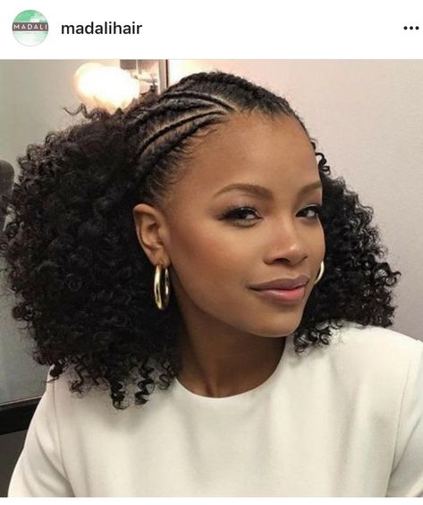 Beach Wedding Hairstyles For Black Women, Cute African American Hairstyles, Textured Ponytail Black Women, African Hair Braiding Styles Ideas Natural Hairstyles, Black Bride Braided Hairstyles, Two Strand Flat Twist Natural Hair, Cornrows With Crochet In Back, Braided Front Crochet Back Hairstyles, Bridesmaid Natural Hairstyles