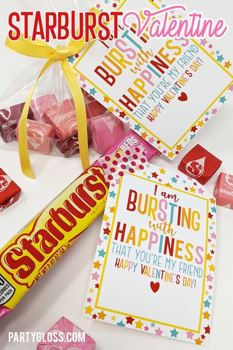 Valentines Class Treats, Starburst Valentine, Class Treats, Bubble Valentines, Straw Valentine, Starburst Candy, Valentine Messages, Printable Star, Classroom Treats