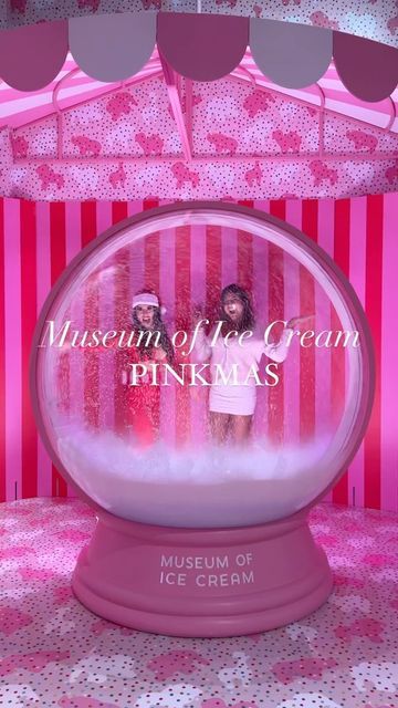 Photo Opportunity Ideas Events, Pink Popsicles, Giant Snow Globe, Winter Wonderland Pink, Pink Winter Wonderland, Museum Of Ice Cream, Room 2023, Kids Cafe, Xmas Photos