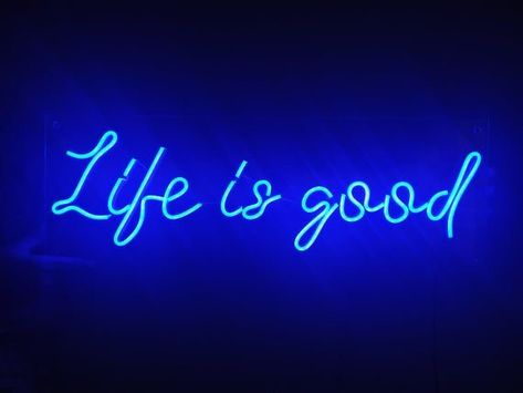 Blue Neon Sign, Custom Bedroom, Blue Neon Lights, Sign For Bedroom, Neon Signs Quotes, Pink Neon Sign, Blue Aesthetic Dark, Blue Quotes, Neon Quotes