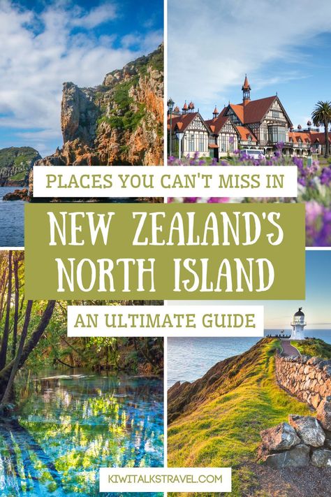 The North Island of New Zealand is often overshadowed by the South Island. However, New Zealand's North Island is full of beautiful sights. This post is the ultimate North Island itinerary that has every place you need to see while exploring the North Island. These are the 25 must-see places in New Zealand's North Island. #newzealand #newzealandtravel #northisland #newzealandmustsee Northern Island New Zealand, New Zealand Hikes North Island, Queensland New Zealand, Must See Places In New Zealand, New Zealand Must See, Travelling New Zealand, Places To Visit In New Zealand, North Island New Zealand Itinerary, North Island Nz