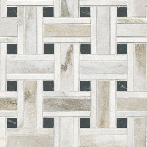 This product is a sample. Samples are a portion of the whole tile and are meant as representations of the product’s typical appearance. Due to variations in natural materials and tile production, the final product may differ. This sample is not representative of actual size and shape. | Livingston Melange, Gold and Nero Basketweave Mosaic Wall and Floor Tile Sample | Porcelain | The Tile Shop Basketweave Tile Bathroom, Basketweave Tile Floor, Basket Weave Tile, Entryway Tile, Porcelain Black, Mosaic Floor Tile, The Tile Shop, Marble Look Tile, Mosaic Flooring