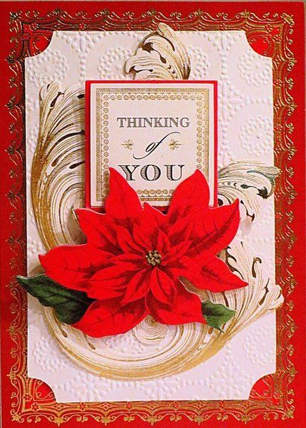 Thinking of You this Season! Christmas Greeting Cards Handmade, Anna Griffin Christmas Cards, Anna Griffin Inc, Christmas Cricut, Poinsettia Cards, Anna Griffin Cards, Gift Tag Cards, Christmas Scrapbook, Anna Griffin