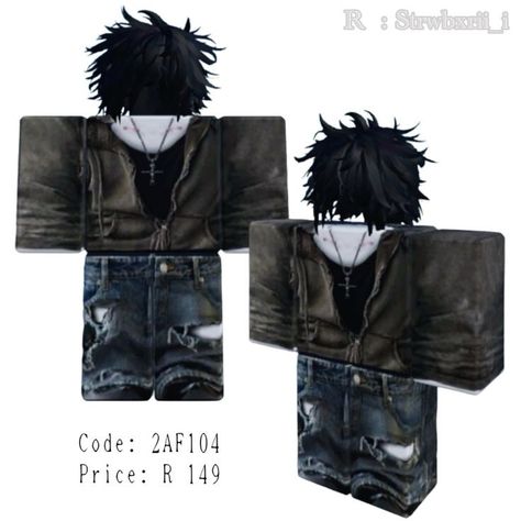 Outfit Roblox Code, Roblox Avatars Ideas, Emo Boy Outfits, R6 Outfits, Roblox Emo Outfits, Silly Clothes, Emo Roblox Avatar, Avatar Creator, Roblox Guy