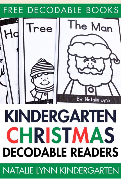 Grab 5 free Science of Reading aligned Christmas themed decodable readers for your kindergarten or first grade classroom here. These Christmas decodable books are the perfect way to practice decoding and reading words, practice phonics skills, and promote fluency and independence while reading in your kindergarten or first grade classroom. These Christmas decodable readers are also Science of Reading aligned and focus on CVC words, ending blends, and vowel teams in kindergarten or first grade. Christmas Cvc Word Activities, Alliteration Kindergarten Activities, Christmas Cvc Words, First Grade Holiday Activities, Christmas Phonics Kindergarten, Kindergarten Worksheets Christmas, Christmas Cvc Worksheets, Christmas Reading Activities 1st Grade, Cvc Christmas Activities Free