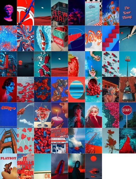 Rapper Aesthetic, Red And Light Blue, Red Aesthetic Grunge, Light Blue Aesthetic, Ig Feed, Red Aesthetic, Aesthetic Grunge, Blue Aesthetic, Bright Blue