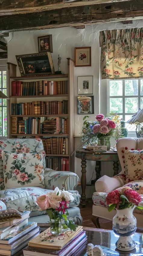 Shabby Chic Style Living Room, English Country Mood Board, English Cottage Mood Board, Cozy English Cottage Living Room, English Countryside Aesthetic House Interior, Old Scottish House Interior, English Country Interior Design, British Countryside Aesthetic Interior, English Country Cottage Interiors