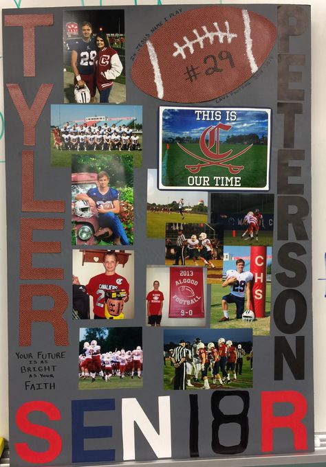 Senior night football poster Senior Football Posters High Schools, Senior Volleyball Banner, Senior Tables, Senior Football Posters, Soccer Senior Night Posters, Senior Boards, Basketball Promposal, Senior Night Poster, Senior Night Football