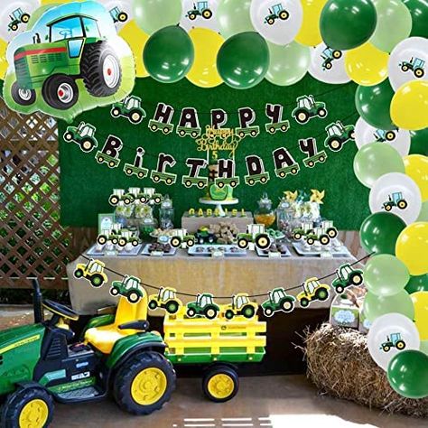 Tractor Birthday Party Theme, Football Theme Birthday Party, Kids Birthday Decoration, Tractor Decor, Football Theme Birthday, Tractor Birthday Party, Boy Birthday Party Themes, Tractor Birthday, Birthday Decorations Kids