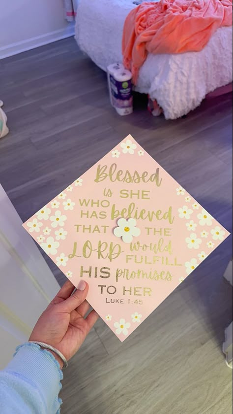 Graduation Cap Designs Pink And White, Grad Cap Scripture, God Is Within Her She Will Not Fail Grad Caps, Graduation Cap God Quotes, Bible Quotes For Graduation Caps, Graduation Cap Designs Scriptures, Bible Verse For Graduation Cap, Grad Cap Inspo Christian, Graduation Cap Christian Ideas