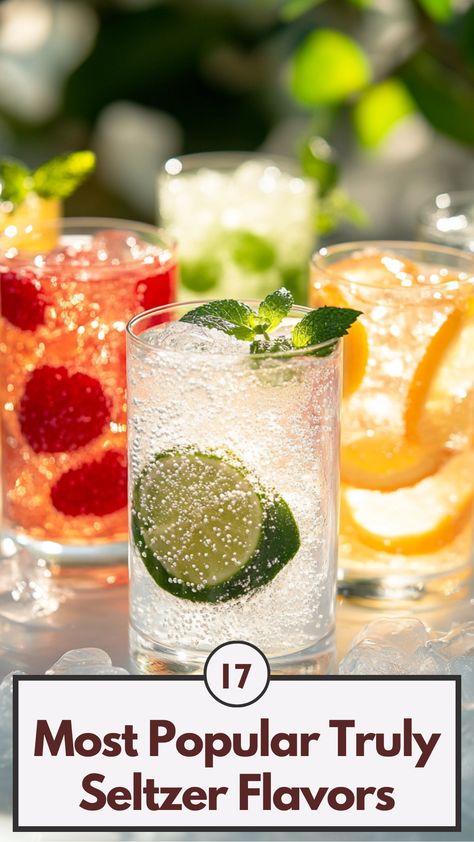 Image of assorted Truly Seltzer cans in vibrant flavors, including tropical and classic options, arranged on a table with ice, highlighting their refreshing and colorful appeal for any occasion. Truly Seltzer, Hard Seltzer, Crowd Pleaser, Taste Buds, Lemonade, This Summer, Most Popular, Restaurant, Make It Yourself