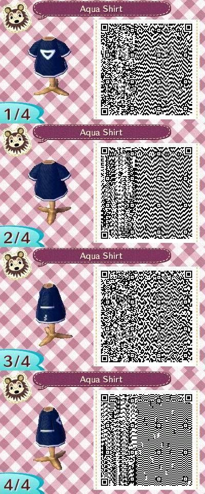 Animal Crossing New Leaf QR Codes - Shirts Acnl Guide, Leaf Clothes, Acnl Outfits, Acnl Clothing, Animal Crossing New Leaf Qr Codes, Ac Outfits, Acnl Clothes, Dress Qr Code, Cozy Crafts