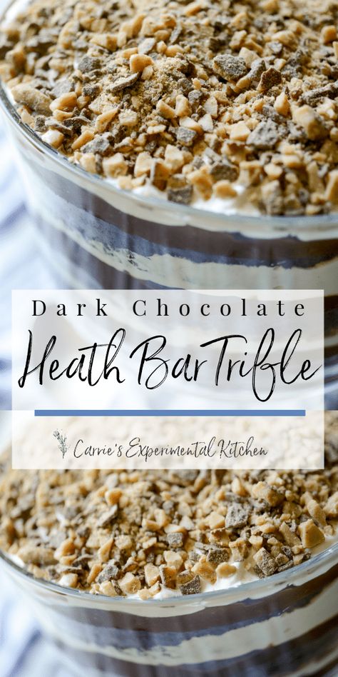 Heath Bar Trifle, Chocolate Trifle Desserts, Toast Chicken, Pudding Trifle, Trifle Bowl Recipes, Cooking Japanese, Trifle Dessert Recipes, Plating Food, Presentation Food