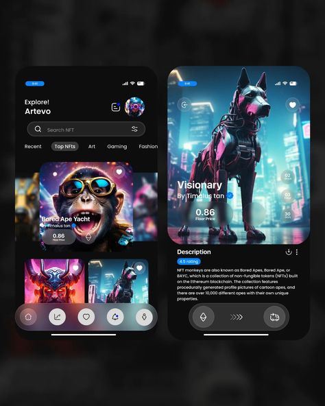 Drop a 'NFT' comment on this post, and I'll DM you the resources I used in this design. Hope it's helpful you Unlock Digital Treasures: Experience the Ultimate NFT Marketplace with Our Sleek Mobile App Design✌🏻. Contact ~ Email: vikramtech69@gmail.com Instagram: @ui.vikram Follow me on Behance https://www.behance.net/design_with_vikram . Dive into the world of NFTs like never before with our expertly designed mobile app. The visually stunning interface offers a seamless user experience ... Figma Design, Net Design, Nft Marketplace, Mobile Ui Design, Mobile App Design, Mobile Ui, Behance Net, Ui Ux Design, User Experience