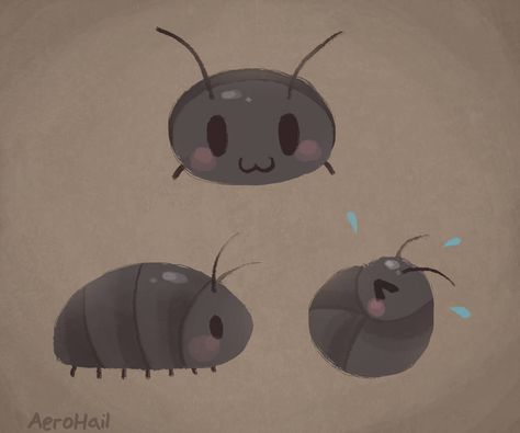 Roly Polies are cute by https://www.deviantart.com/aer0hail on @DeviantArt Poly Drawing, Pill Bugs, Bug Cartoon, Beetle Drawing, Bugs Drawing, Woodlice, Pill Bug, Doodle Bugs, Bug Tattoo