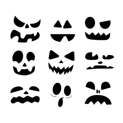 Conjunto de ícones de rosto de halloween... | Premium Vector #Freepik #vector #fantasma #emocoes #pictograma #monstro Casa Halloween, Face Icon, Spooky Pumpkin, Pumpkin Faces, Halloween Ghost, Halloween Ghosts, Woodworking Shop, Spooky Halloween, Icon Set