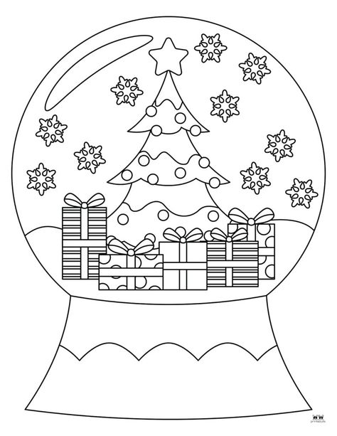 While you can't shake these ones, these snow globe coloring pages and templates will still provide plenty of fun for your little ones! 100% FREE! Christmas Snow Globe Coloring Pages, Christmas Globe Drawing, Snow Globe Coloring Page, Snowglobe Template, Watercolor Christmas Cards Diy, Christmas Ornament Template, Snow Globe Crafts, Printable Christmas Coloring Pages, Flag Coloring Pages