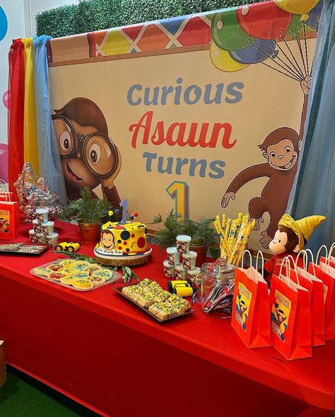 by MRS Events Curious George Birthday Party Ideas 1st, Curious George Birthday Party Ideas, Curious George Birthday Party, Curious George Birthday, Curious George, 2nd Birthday, 1st Birthday, Birthday Parties, Birthday Party