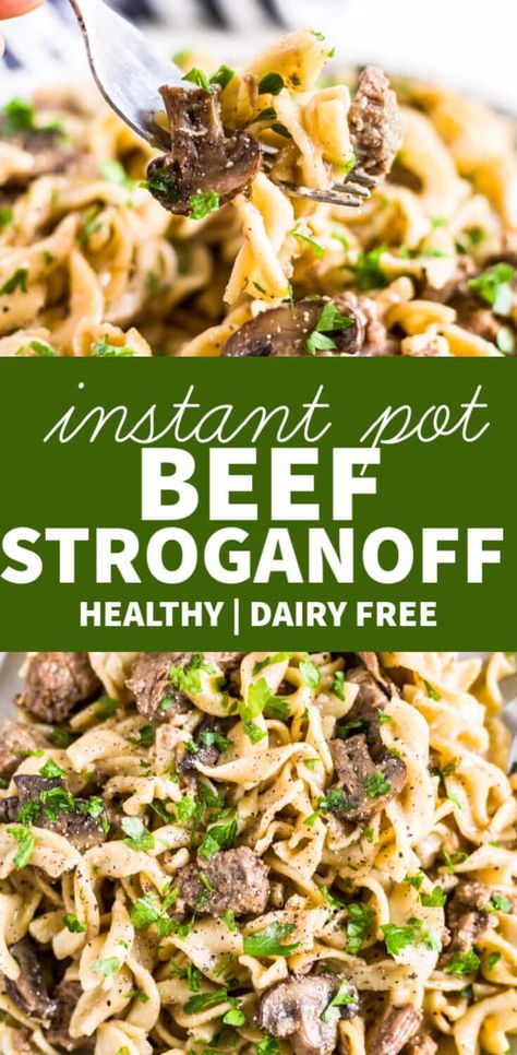 Instant Pot Beef Stroganoff, Dairy Free Meals, Dairy Free Recipes Dinner, The Stew, Dairy Free Dinner, Pot Recipes Easy, Healthy Instant Pot, Potted Beef, Diner Recept