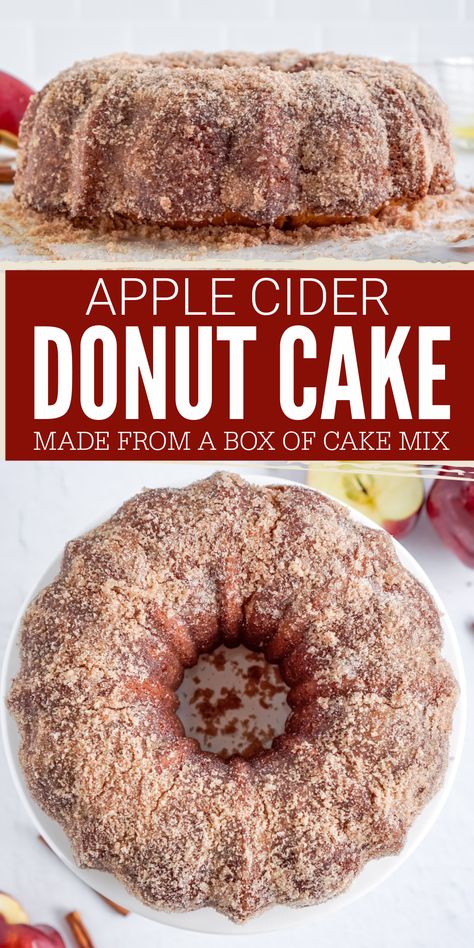 Apple Cider Donut Bundt Cake, Apple Cider Donut Cake Recipe, Donut Bundt Cake, Apple Cider Donut Cake, Cider Donut Cake, Bundt Cake Recipe, Donut Cake, Spiced Apple Cider, Doughnut Cake