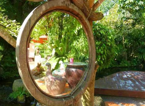 Are Garden Mirrors Safe? Here's The Truth! | Plants Heaven Mirror In Backyard, Using Mirrors In The Garden, Mirror Garden Ideas, Mirrors In The Garden Ideas, Mirrors In Garden, Mirror In Garden, Mirrors In Gardens, Outdoor Mirror Ideas, Garden Mirrors Ideas Outdoors