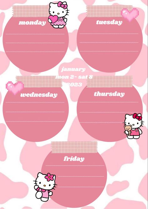 Hello Kitty Weekly Planner #digitalplannersti Hello Kitty To Do List Printable, Hello Kitty Daily Planner, Sanrio Weekly Planner, Hello Kitty Weekly Planner, Hello Kitty Planner, Event Organizer Planners, Weekly Plan Template, Bullet Journal Templates, Pink Daily Planner